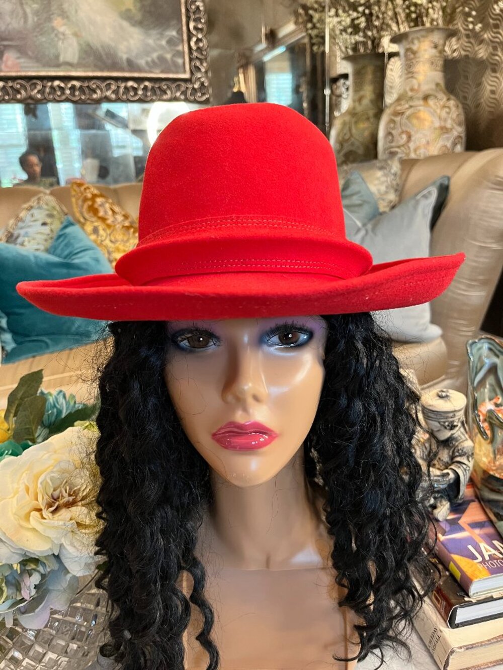 Vintage Mr John Classic Red Fedora Wool Felt Hat